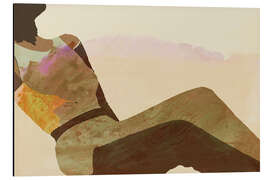 Alubild Zurückgelehnte Silhouette - Erdtöne - Cartissi