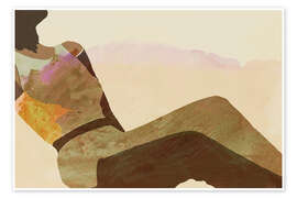 Wandbild Zurückgelehnte Silhouette - Erdtöne - Cartissi