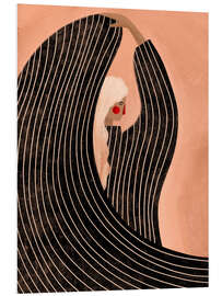 Hartschaumbild Die Frau im schwarzen Kleid