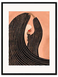 Gerahmter Kunstdruck Die Frau im schwarzen Kleid