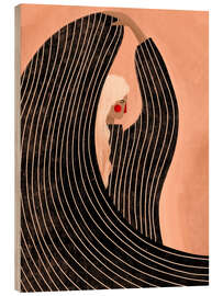 Holzbild Die Frau im schwarzen Kleid