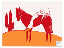 Wandsticker Ruhetag der Cowgirl - Sharyn Bursic
