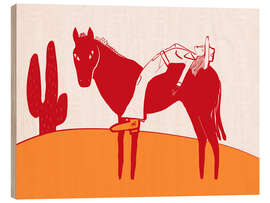 Holzbild Ruhetag der Cowgirl - Sharyn Bursic