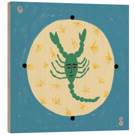 Holzbild Skorpion mit menschlichem Gesicht - Sandra Poliakov