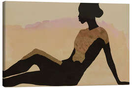 Leinwandbild Silhouette in Liegeposition: Wüstenfarben - Cartissi