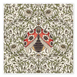 Wandbild Marienkäfer und Gänseblümchen