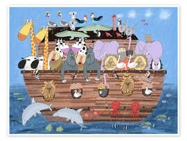 Wandbild Nohas Bogen mit süßen Tieren