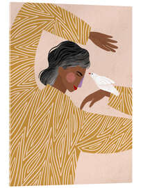 Acrylglasbild Die Frau mit der Taube