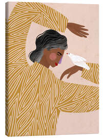 Leinwandbild Die Frau mit der Taube