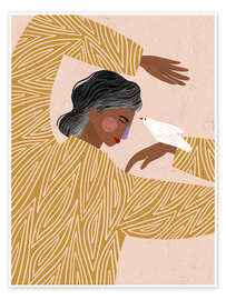 Poster Die Frau mit der Taube