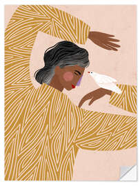 Wandsticker Die Frau mit der Taube