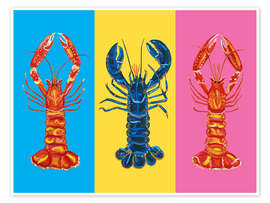 Wandbild Hummer Langustinen Pop Art