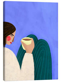 Leinwandbild Kaffee schlürfen