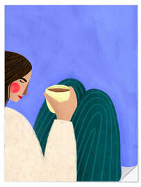 Wandsticker Kaffee schlürfen