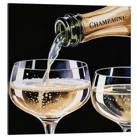 Acrylglasbild Champagner einschenken