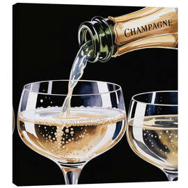 Leinwandbild Champagner einschenken