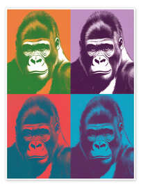 Wandbild Vier Mal Gorilla - Andreas Magnusson