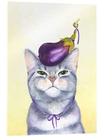 Acrylglasbild Gaston, die Aubergine-Katze