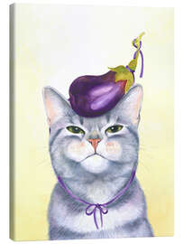Leinwandbild Gaston, die Aubergine-Katze