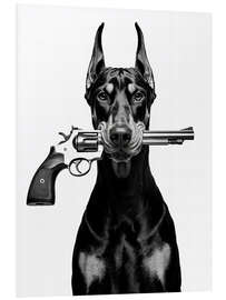 Hartschaumbild Bring keinen Hund zu einer Schießerei mit