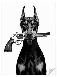 Wandsticker Bring keinen Hund zu einer Schießerei mit