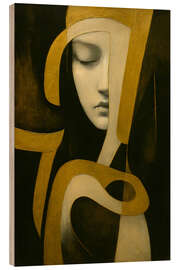 Holzbild Halb geschlossene Augen