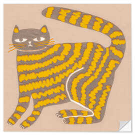 Wandsticker Katze mit Streifen - Sharyn Bursic