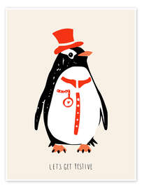 Wandbild Let's Get Festive, Pinguin - Annick