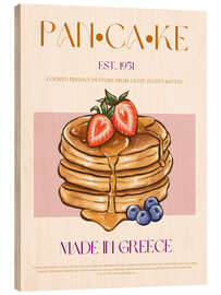 Holzbild Pancake, Made in Greece