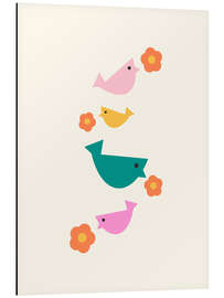 Alubild Vögel und Blumen