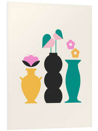 Hartschaumbild Töpfe und Blumen