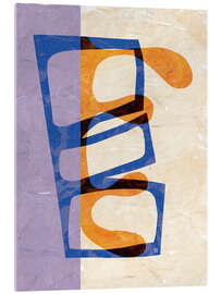 Acrylglasbild Collage in Blau und Orange