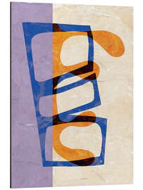 Alubild Collage in Blau und Orange