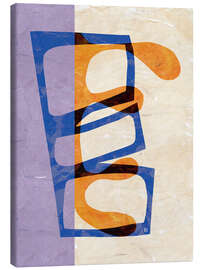 Leinwandbild Collage in Blau und Orange