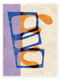 Wandbild Collage in Blau und Orange