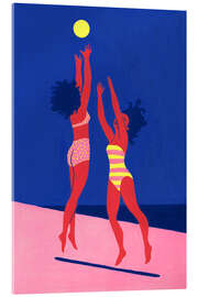 Acrylglasbild Beachvolley in Pink - Julie Lesouef