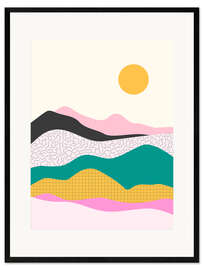Gerahmter Kunstdruck Bunte Berge