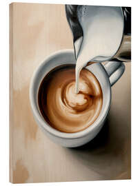 Holzbild Morgendlicher Cappuccino