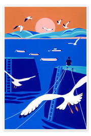 Wandbild Kleiner Hafen - Julie Lesouef