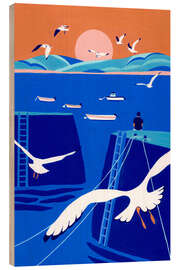 Holzbild Kleiner Hafen - Julie Lesouef