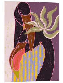 Acrylglasbild Flamingo Harp Duet