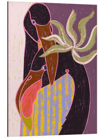 Tableau en aluminium Flamingo Harp Duet