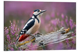 Alubild Buntspecht in der Heide - Christian Müringer