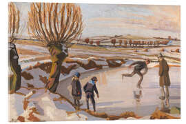 Acrylglasbild Der Winter ist gekommen, Landschaft mit Eislaufbahn, 1921 - Fritz Syberg