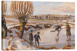 Leinwandbild Der Winter ist gekommen, Landschaft mit Eislaufbahn, 1921 - Fritz Syberg