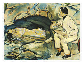 Poster Selbstporträt mit Meerjungfrau, 1914