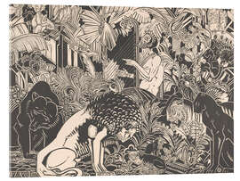 Acrylglasbild Orpheus spielt den Tieren auf seiner Harfe vor - Henri van der Stok