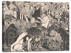 Leinwandbild Orpheus spielt den Tieren auf seiner Harfe vor - Henri van der Stok