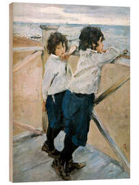 Holzbild Söhne Alexander und Georgij, 1899