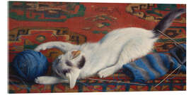 Acrylglasbild Katze mit Wollknäuel, 1922 - Richard Müller